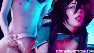 Анимешную чародейку отодрали в попу! Порно косплей от Molly Red Wolf